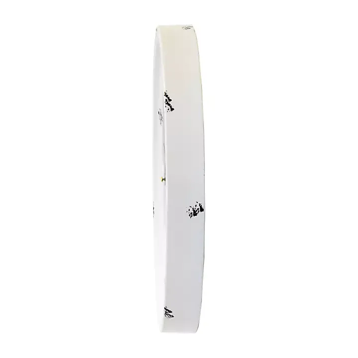 Distressed White Two Grooves Iron Frame Wall Clock