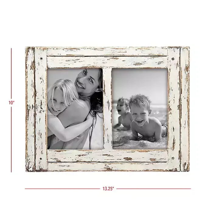 Distressed Whitewashed Collage Picture Frame
