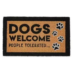 Dogs Welcome People Tolerated Coir Doormat