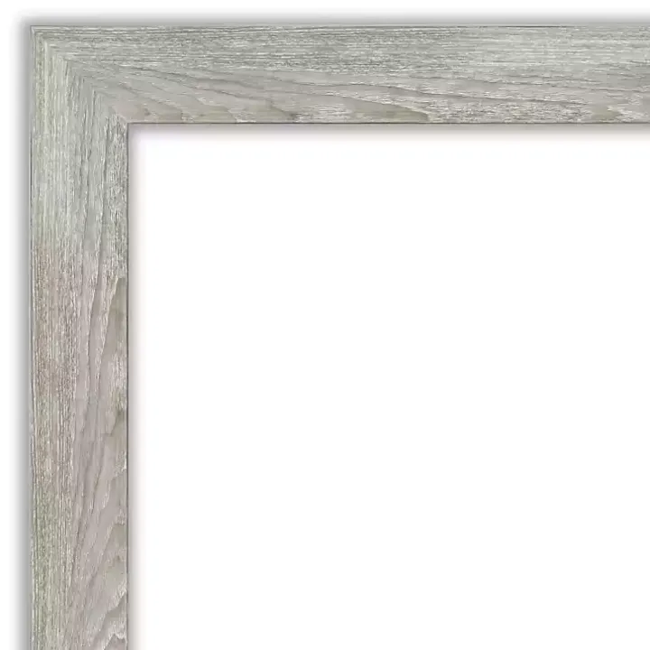 Dove Gray Scoop Frame Beveled Mirror, 42x30 in.