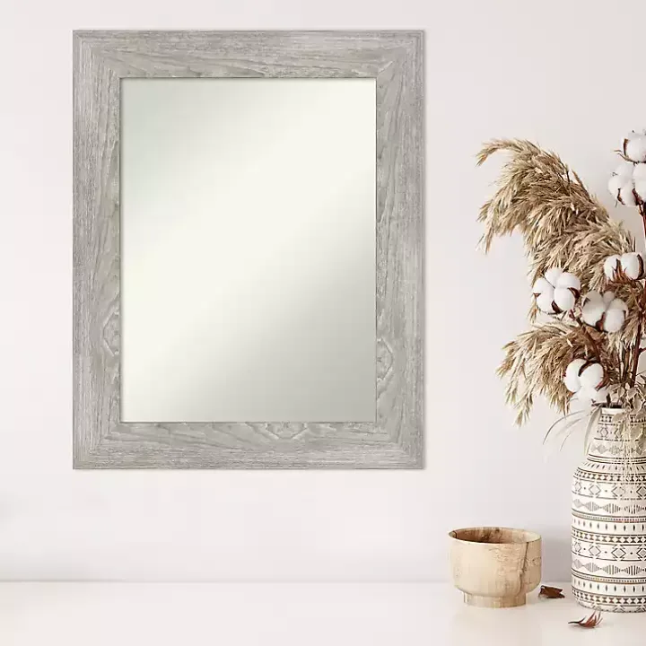 Dove Gray Washed Wood Framed Mirror