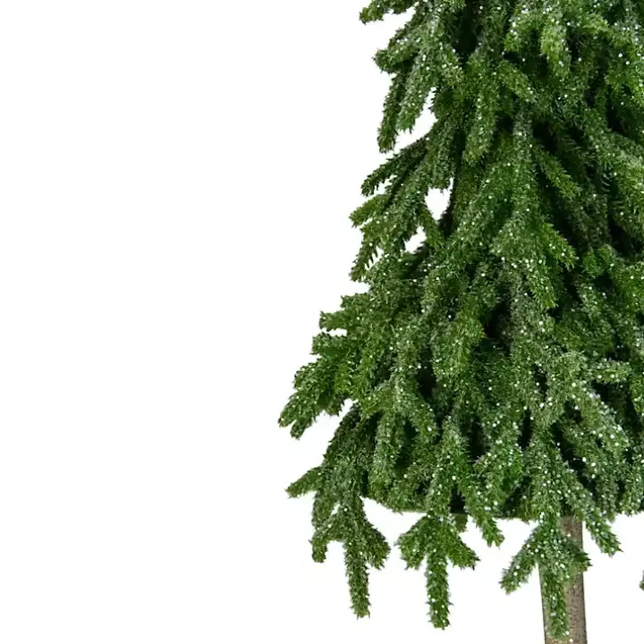 Downswept Pine Glitter Christmas Tree