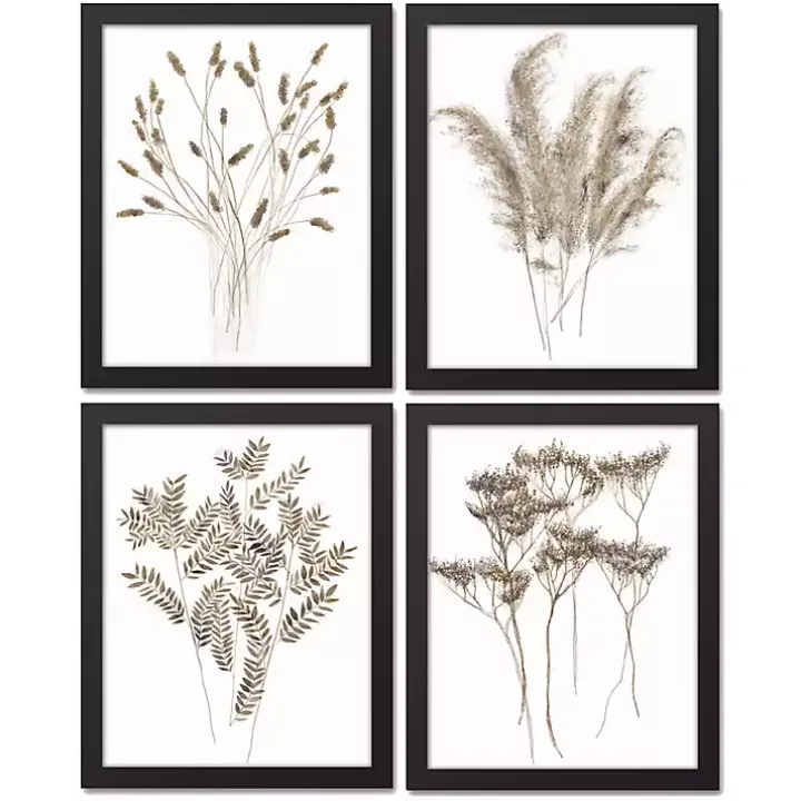 Dried Florals 4-pc. Framed Canvas Art Print Set