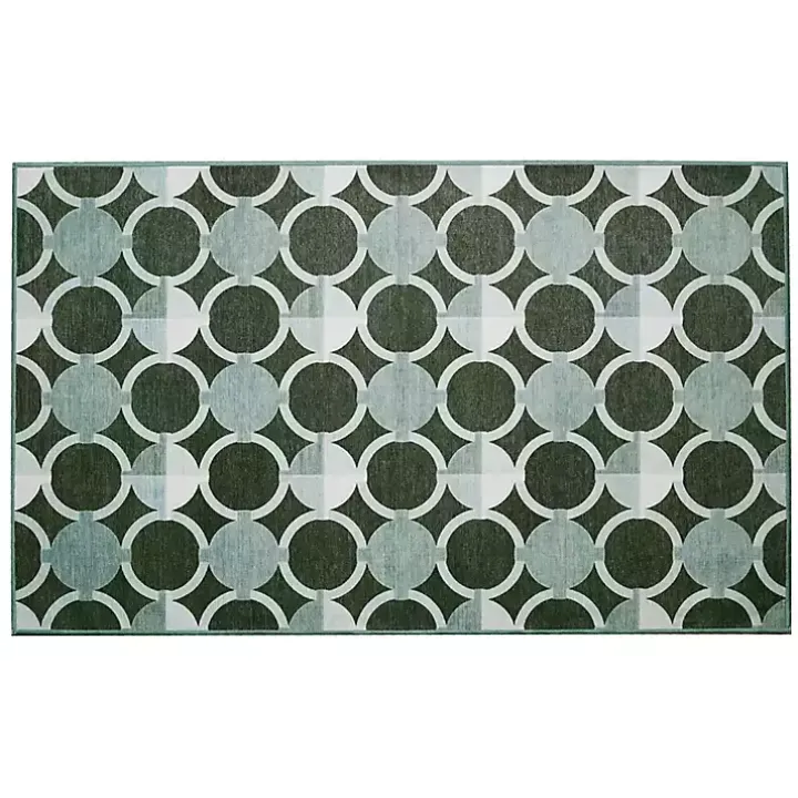 Dula Sage Green Washable Area Rug, 3x5