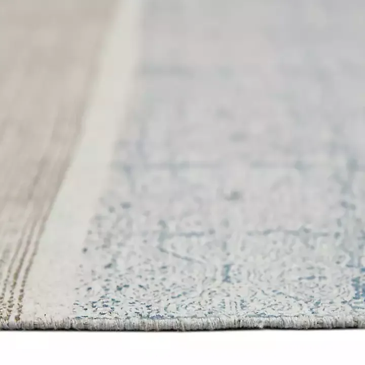 Dune Stone Blue Geometric Area Rug, 5x7