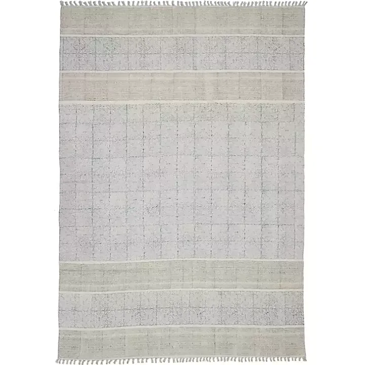 Dune Stone Blue Geometric Area Rug, 7x10