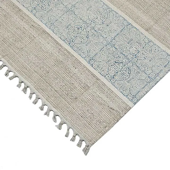Dune Stone Blue Geometric Area Rug, 7x10