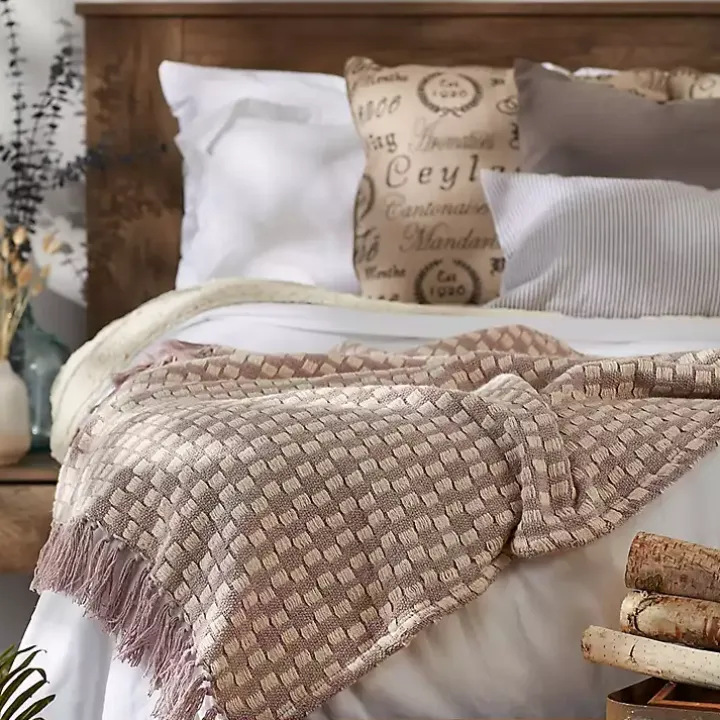 Dusty Lilac Urban Check Throw