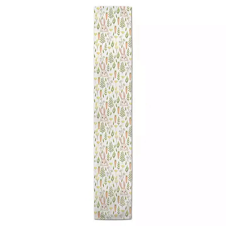 Easter Bunnies and Carrots Table Runner, 90 in.