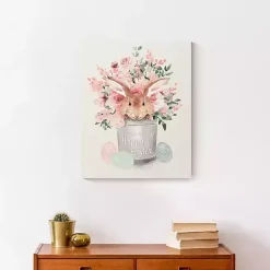 Easter Bunny Bucket Canvas Art Print
