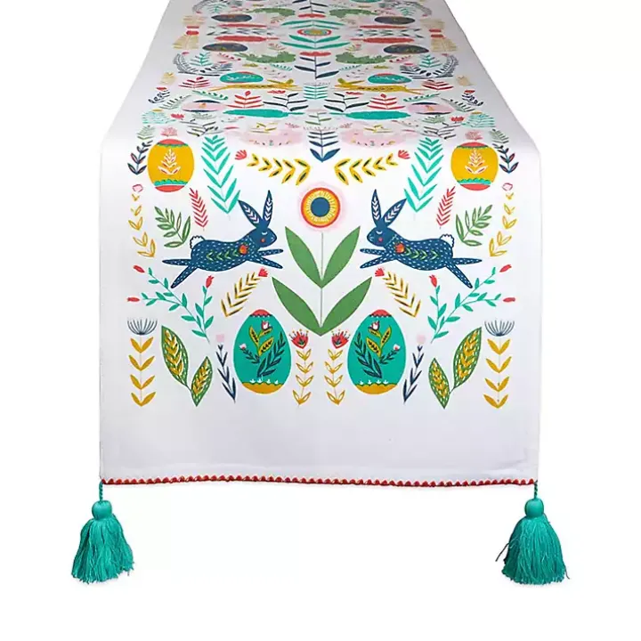 Easter Garden Folk Table Runner, 72 in.