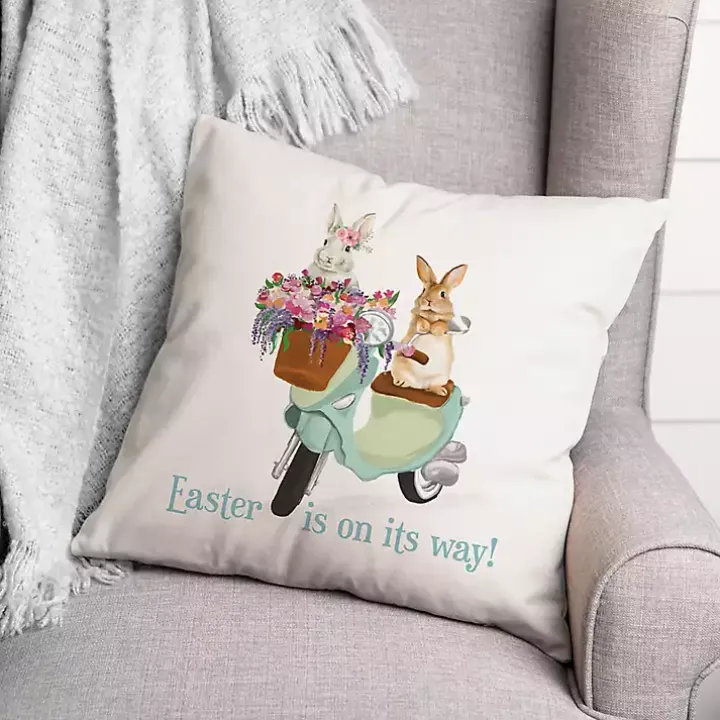 Easter is on its Way Bunnies Scooter Pillow