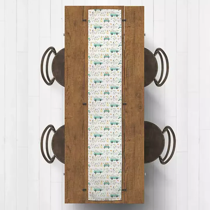 Easter Pickup Truck Table Runner, 90 in.