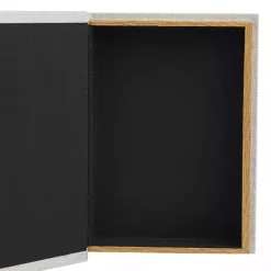Eat, Drink, Nap Gray Linen Book Boxes, Set of 3