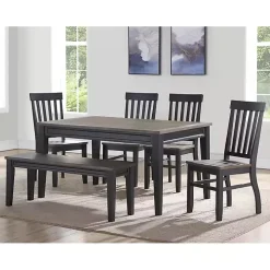 Ebony and Driftwood Two-Tone Bench