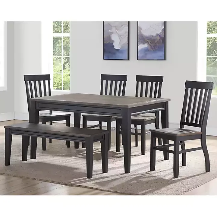 Ebony and Driftwood Two-Tone Bench