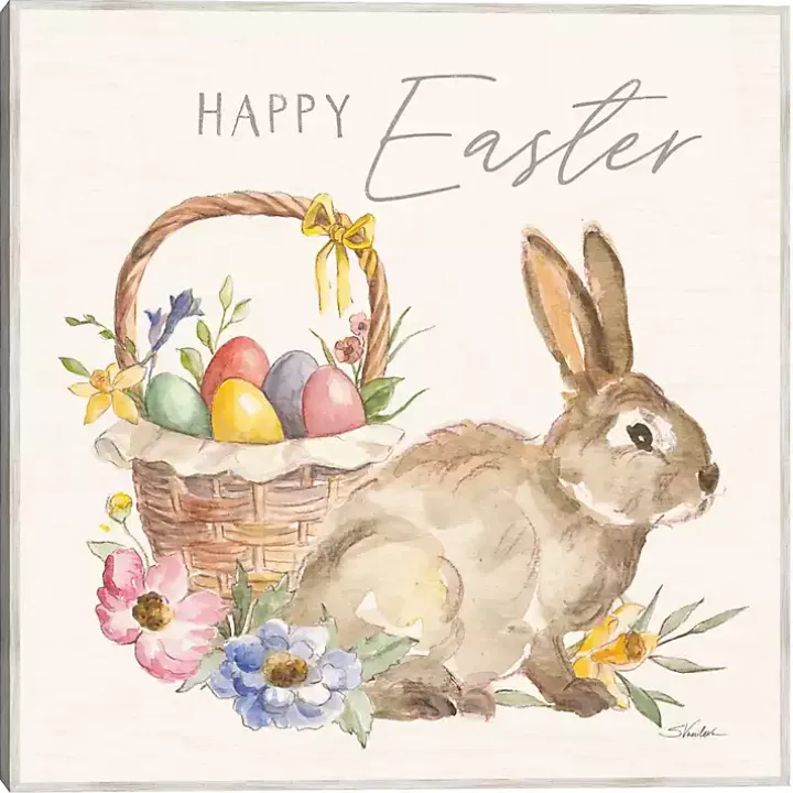 Eggs In Spring Basket Easter Canvas Wall Art