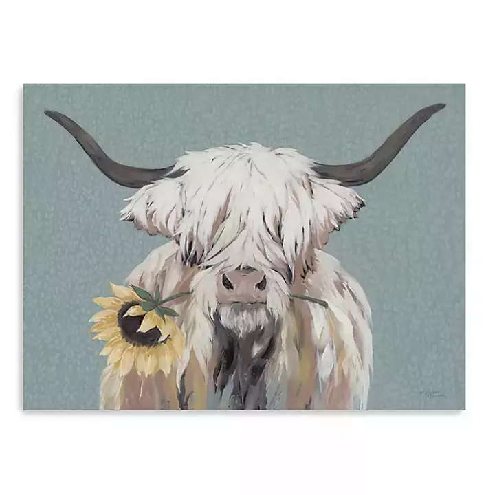 Ellie with a Sunflower Canvas Art Print, 24x18 in.