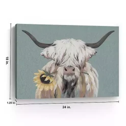 Ellie with a Sunflower Canvas Art Print, 24x18 in.