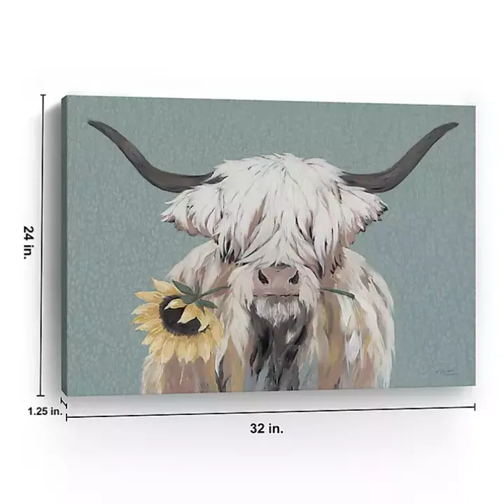 Ellie with a Sunflower Canvas Art Print, 32x24 in.