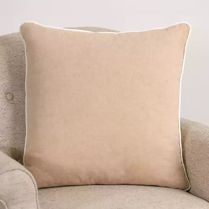 Embroidered Crab Chambray Pillow
