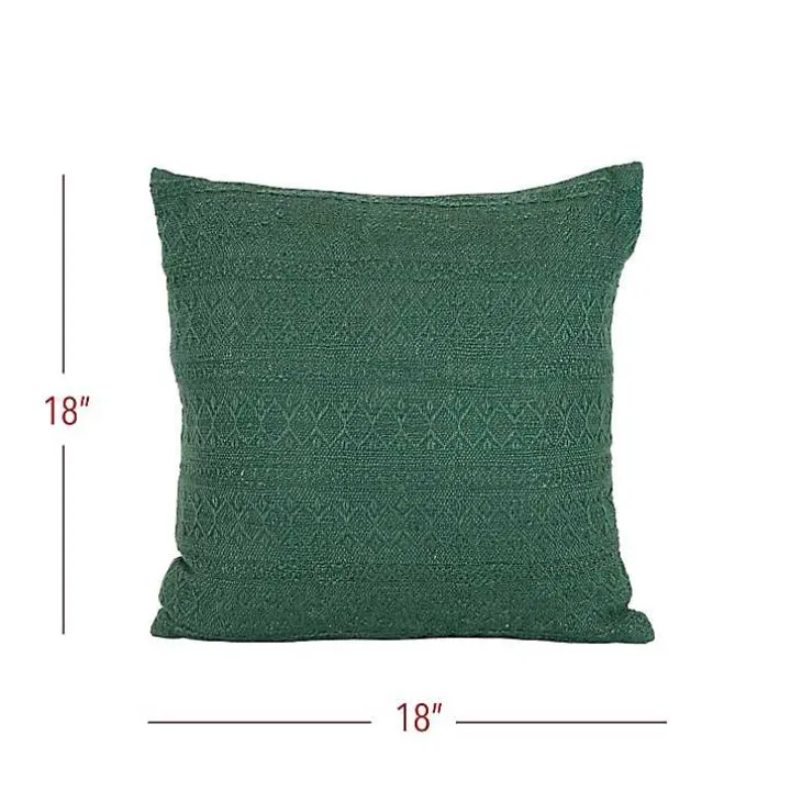 Emerald Woven Geo Stripe Indoor/Outdoor Pillow