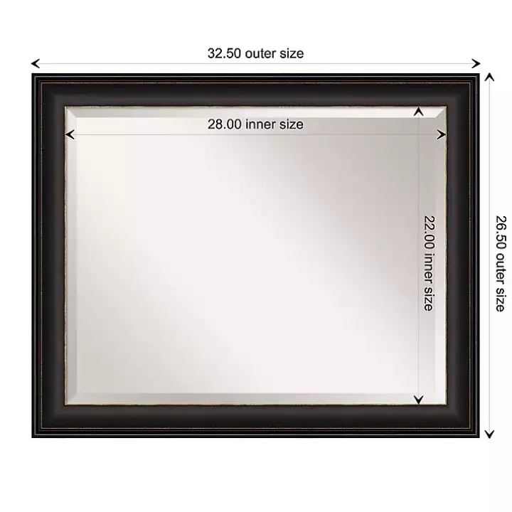 Espresso Bronze Frame Beveled Mirror