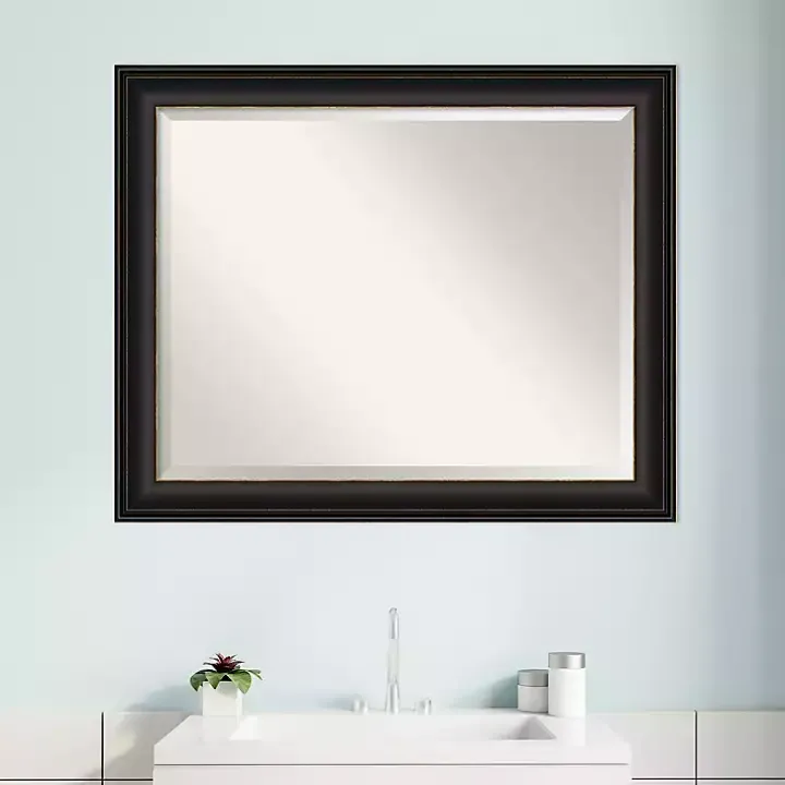 Espresso Bronze Frame Beveled Mirror