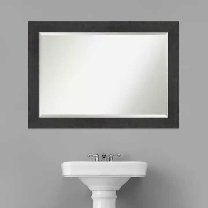 Espresso Plank Beveled Mirror