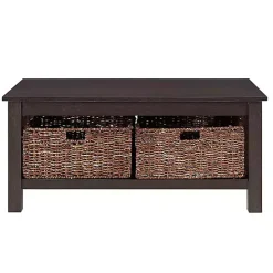 Espresso Traditional Wooden Basket Coffee Table