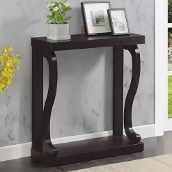 Espresso Wood Curved Sides Console Table