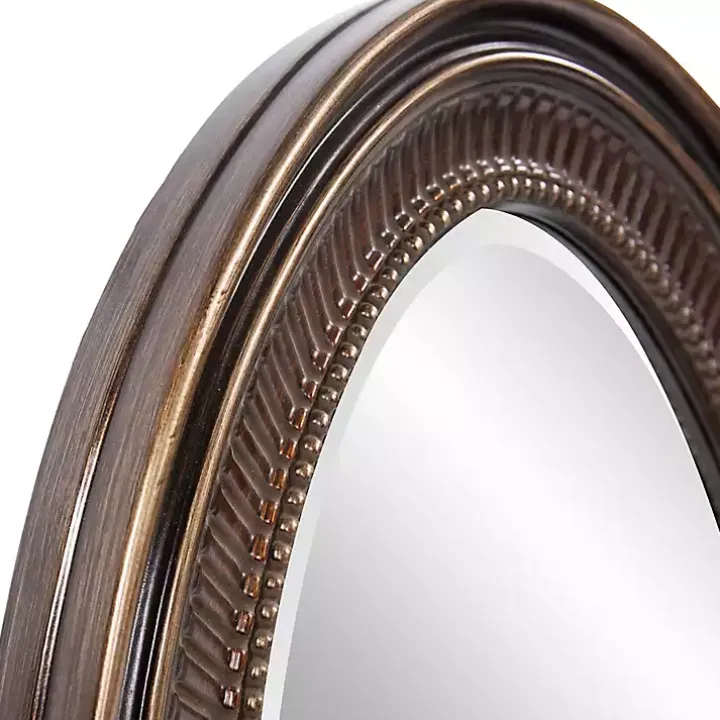 Ethan Bronze Ribbed Oval Wall Mirror