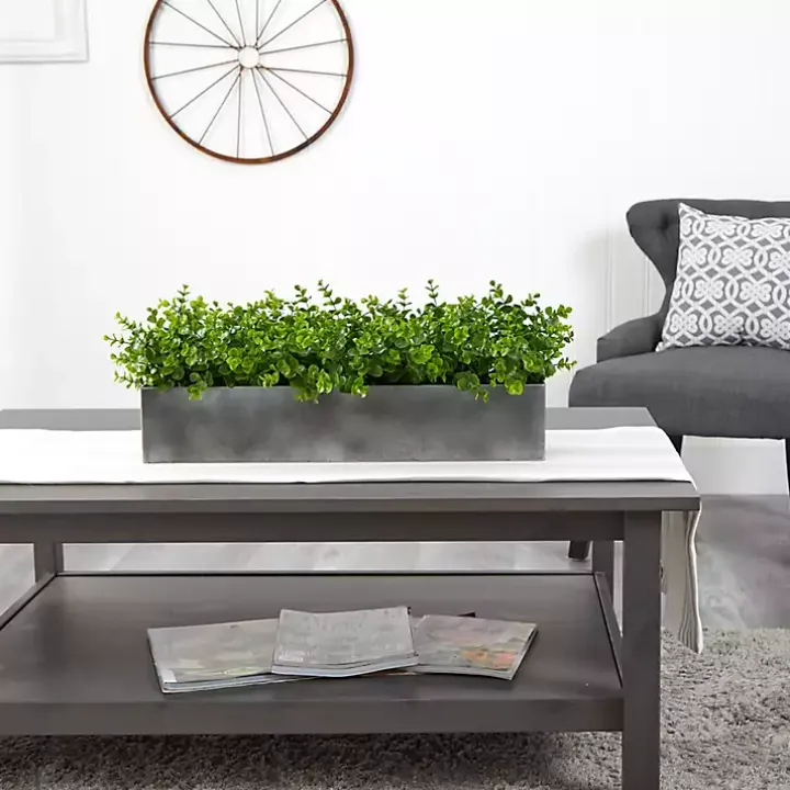 Eucalyptus Arrangement in Gray Planter Box