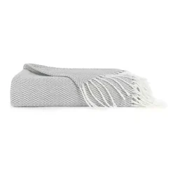 Eucalyptus Green Herringbone Throw with Fringe