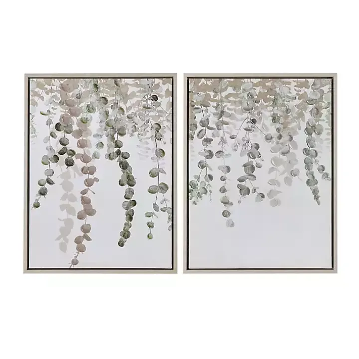 Eucalyptus Waterfall Canvas Art Prints, Set of 2