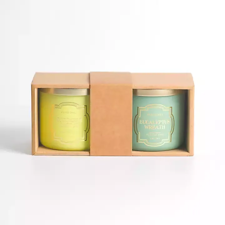 Eucalyptus Wreath & Cucumber Cactus 2pc Candle Set