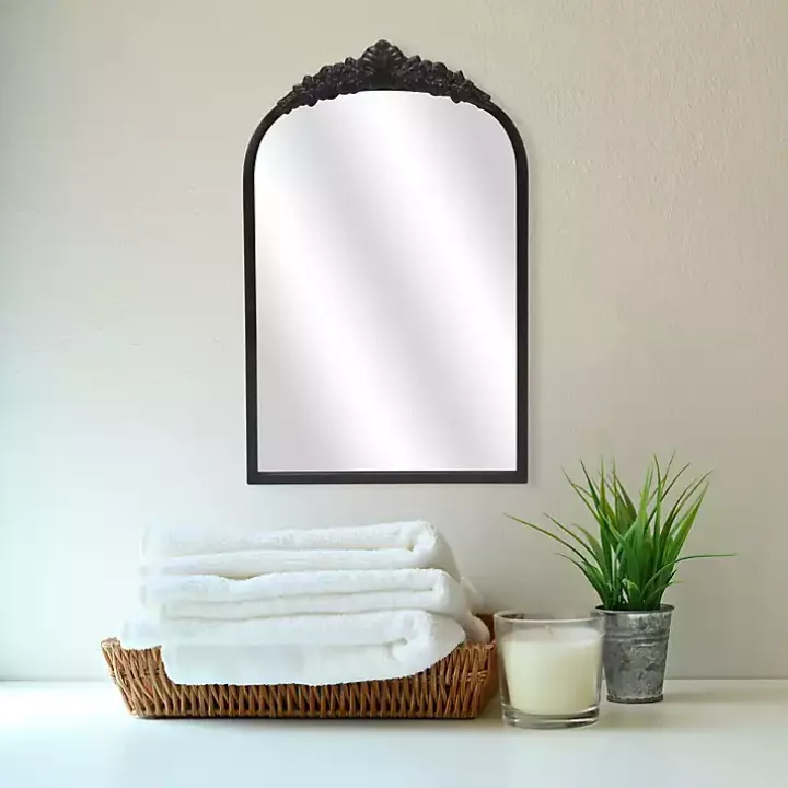 Everlaine Black Modern Victorian Wall Mirror