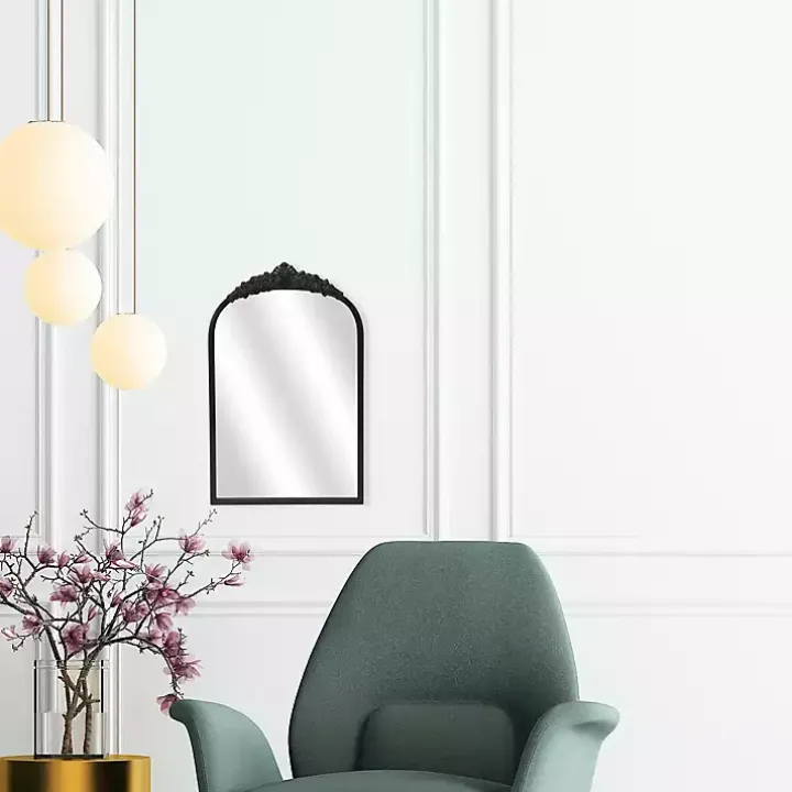 Everlaine Black Modern Victorian Wall Mirror