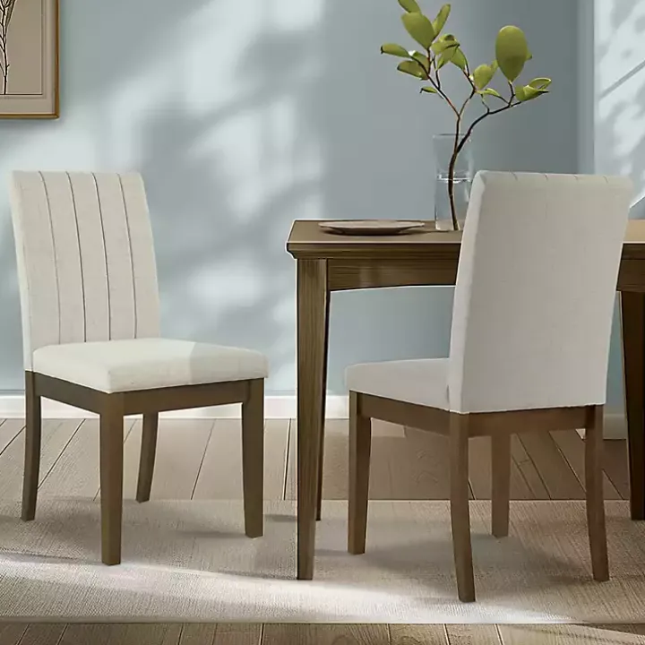 Everly Taupe Upholstered Dining Chairs, Set of 2