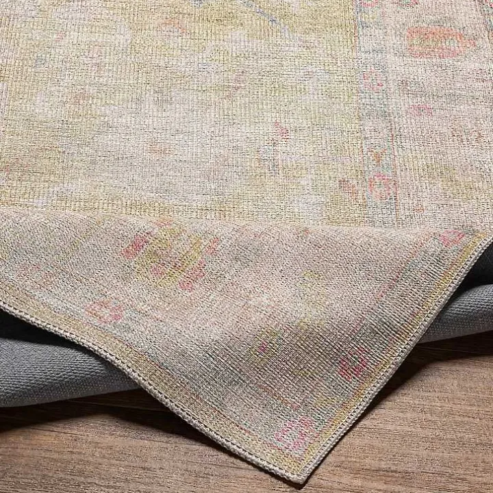 Faded Botanical Washable Area Rug, 6x9