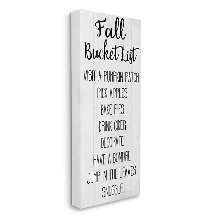 Fall Bucket List Canvas Art Print