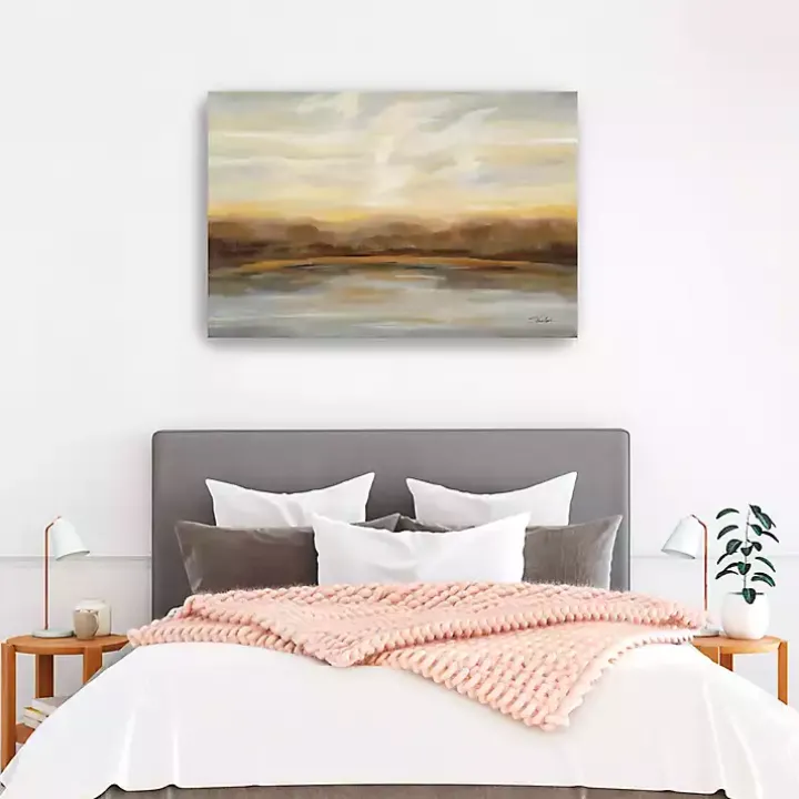 Fall Lake Sunset Canvas Art Print, 48x32 in.