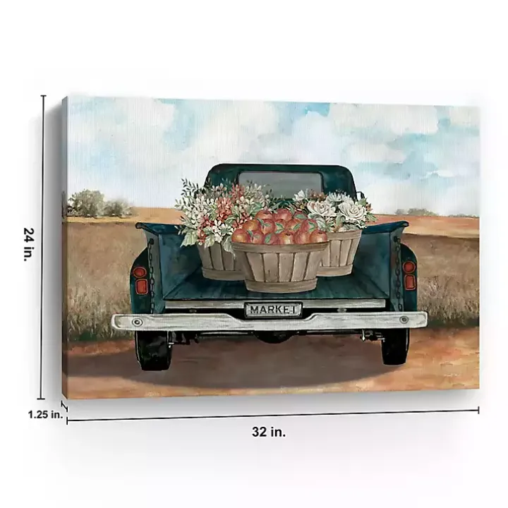 Fall Market Truck Canvas Art Print, 32x24 in.