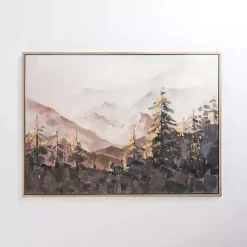 Fall Mountain Scene Framed Canvas Art Print