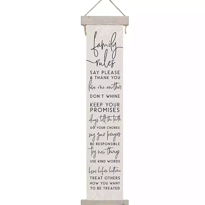 Family Rules Hanging Wall Plaque