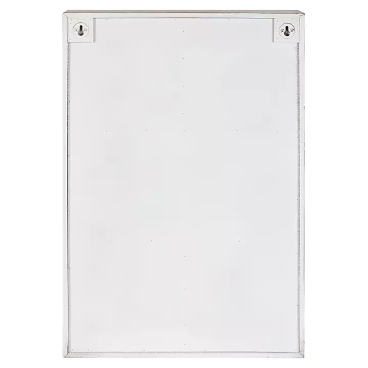 Farmhouse Chic White Wood & Iron Wall Cabinet