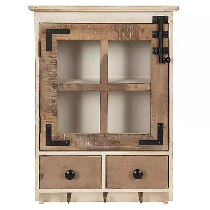 Farmhouse 2-Drawer Wall-Mounted Cabinet