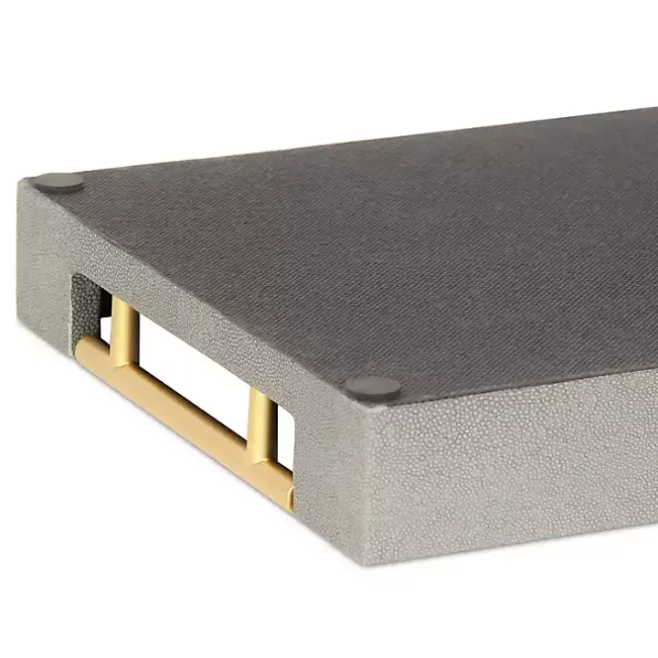 Faux Leather Gray Tray