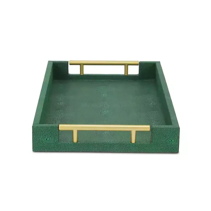 Faux Leather Green Tray