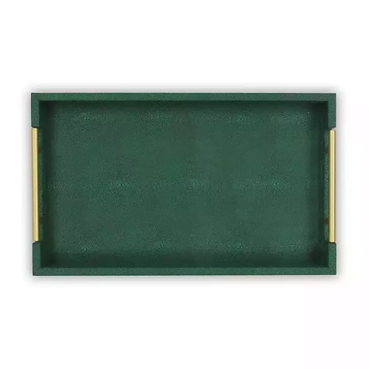 Faux Leather Green Tray
